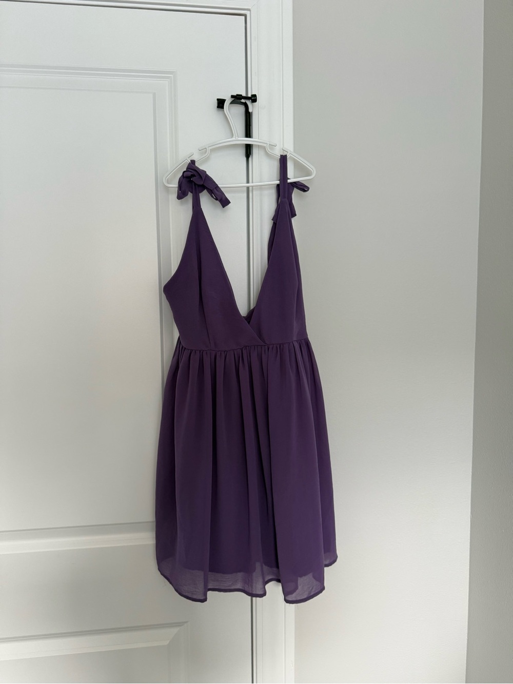 Lucy in the Sky Purple Mini Dress with Tie Straps